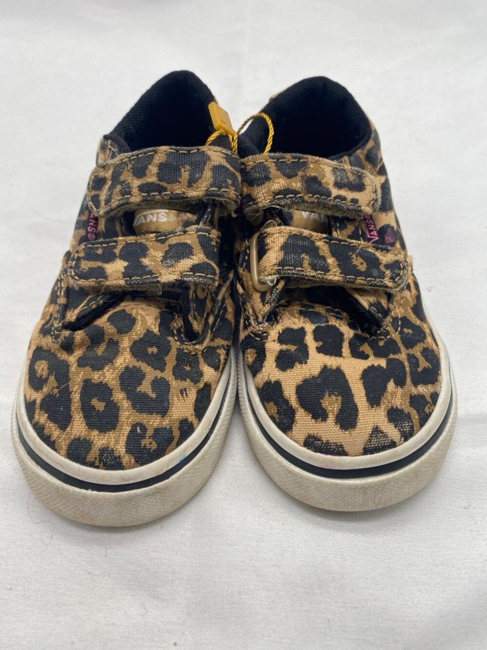 Vans Leopard Print Kids Shoes With Velcro Closures Size 5.5